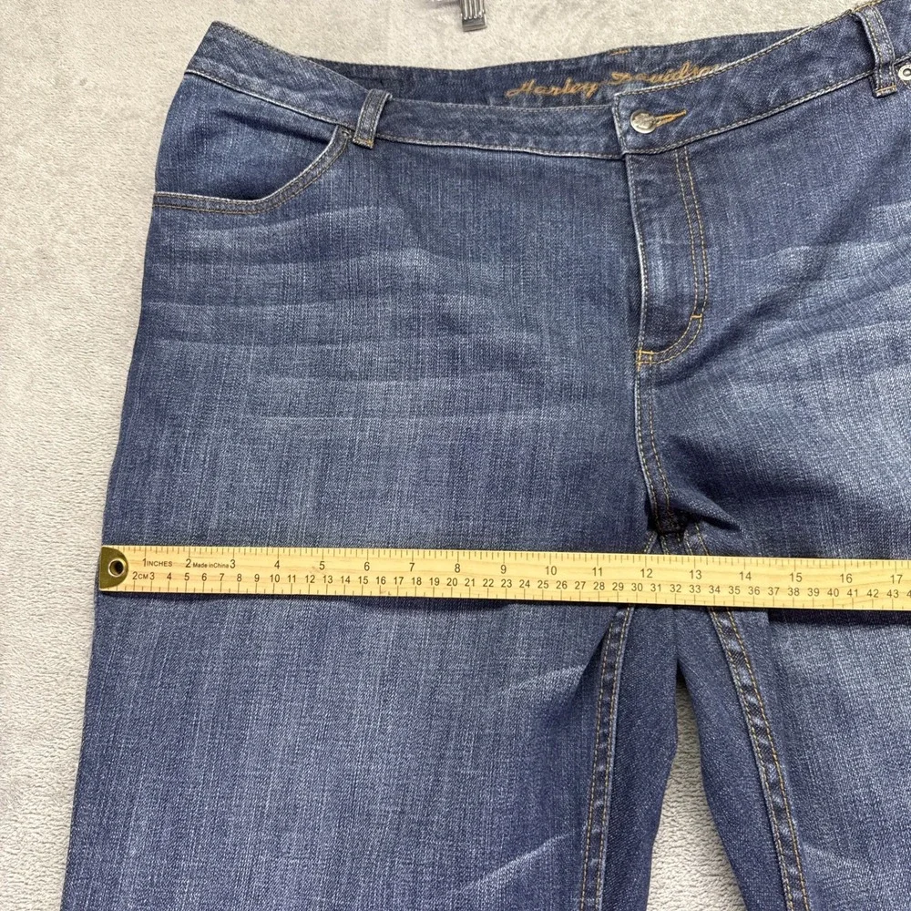 Harley Davidson Women's Sz 22 Boot Cut Jeans  99025-08VW Blue Denim Motorcycle